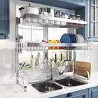 MAJALiS 3-Tier Over Sink Dish Drying Rack - 304 Stainless Steel, Adjustable 25.5