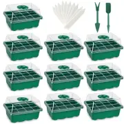 Seed Starter Tray, 12-Pack 144 Cells Seedling Starter Trays, Humidity Adjusta...