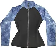 [JoyCan] Ice Figure Skating Training Suit Children's Skating Tie Dyed Sleeve Top Blue