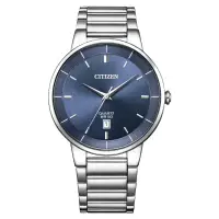 在飛比找蝦皮商城優惠-CITIZEN 星辰 不鏽鋼藍面紳士日期手錶40mm BI5