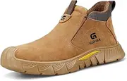 [GLANOUDUN] Steel Toe Work Shoes Anti Impact Anti Puncture Welder Shoes Air Cushion Work Shoes for Men Building Construction Hiking Tennis