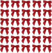 50 Pcs 1.5" Red Satin Ribbon Mini Bows for Crafts, Weddings, and Gift Wrapping