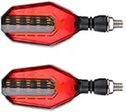 Turn Signal Indicator Motorcycle Turn Signals Light LED Flashing Lights Universal Waterproof Tail Light Blinkers Brake Stop Signal Lamp (Size : 2 red)