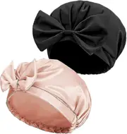 Reusable Bow Shower Cap Waterproof Shower Cap Adjustable Shower Cap For Women Girls