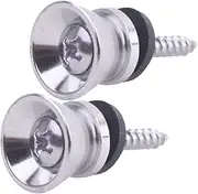 NULYLU 2pcs Guitar Strap Locks Metal Nails for Guitar Bass Anti-slip Button Guitar Accessories Easy Install Metal Button for Guitar Strap