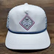 PUMA Men's 5-Panel Tech Snapback Golf Hat Cap White Glow - Blue NEW