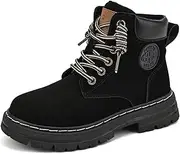 [FLIOZY] Kids Ankle Boots Boys Fashion Lace Up Work Boots Outdoor Comfort Combat Boots