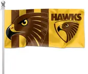 AFL Hawthorn Hawks Pole Flag LARGE 1800x900mm Licensed (Pole not included)