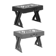 Pawz Elevated Pet Feeder Food Water Double Bowls Adjustable Height Raised Stand