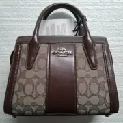 NWT ~ Coach Andrea Carryall Bag In Signature Jacquard ~ Color Oak/Maple ~ CT766