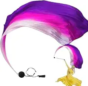 [Generic] Silk Veil Poi | Swing Balls Dance Flags Praise Dance Flags | Gorgeous Gradient Colors Worship Flags for Dance Church, Stage & Tribal Dance Performances