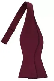 Self-Tied Satin Bow Tie Solid Tuxedo Adjustable Bowties For Adults Burgundy Red