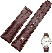 FULNES TOP Genuine Leather watchband for Maurice Lacroix Watches Strap Black Brown 20mm 22mm with Folding Buckle Bracelet (Color : Brown no Clasp, Size : 20mm)