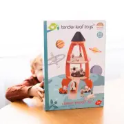 Tender Leaf Toys Cosmic Rocket Set Wooden Rocket