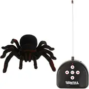 SGerste Realistic Electronic Remote Control Creepy Scary Spider Tarantula with Soft Textures Glowing Eyes Prank Joke Toy Halloween Party Gifts