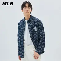 在飛比找momo購物網優惠-【MLB】牛仔丹寧襯衫 CUBE MONOGRAM系列 紐約