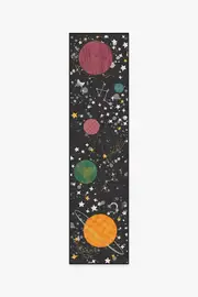 75' x 305' | Machine Washable Runner Rug | Kid & Pet Friendly | Indoor Rug | Outer Space Black Rug | Ruggable