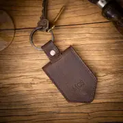 Mens Personalised Leather Photo Keychain