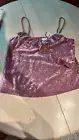 J CREW CRUSHED VELVET MAUVE TANK TOP HALTER TOP SZ M NEW