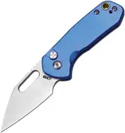 NEW CJRB Mini Pyrite Button Lock Blue Folding Knives