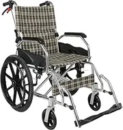 Aluminium Alloy Wheelchair Lightweight Folding Wheelchair with Handbrakes Manual Transport Wheelchair for Adult, Support 120kg/264lb