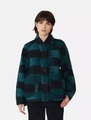 YMC Erkin Zig Zag Wool Jacket Blue Size Large Brand New with Tags RRP £274.99