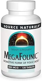 Source Naturals MegaFolinic 800mcg - 120 Tablets