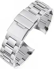 [VEVEL] Curved End Stainless steel Watch Strap for Longines master Conquest HydroConquest L3.642.4 L3.781.4 Bracelet Accessories 21MM
