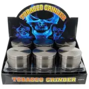 12 PACK 2.1" Tobacco Herb Grinder Spice 4PC Gunmetal Chromium Alloy Crusher