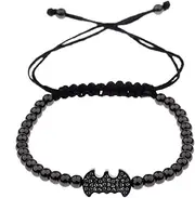 [U.S. Polo Assn.] Luxury Black Zircon Long Tubes&4MM Copper Beads Macrame Men Bracelets&, Bangles for Women Jewelry (Metal Color : AB1220-A3)