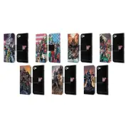 JUSTICE LEAGUE DC COMICS COMIC BOOK COVERS LEATHER BOOK CASE FOR iPOD TOUCH