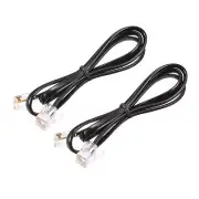 Phone Cord 1.64FT Telephone Cable Phone Line Cord RJ11 6P4C Plugs Black 2pcs