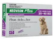 Neoveon Plus Purple 4 Pack for Dogs 20kg to 40kg Flea Control Treatment