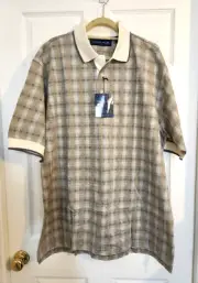 Jack Nicklaus Sportswear Golf Shirt Men's XXL Brown White Pattern New with Tags