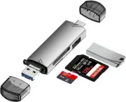 SD Card Reader USB C, 6-in-1 Micro SD to USB OTG Adapter USB 3.0 Portable Memory