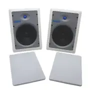 Pair Home Theater System White 8" 2-Way In-Wall Speakers AutoSurge SGI80-W