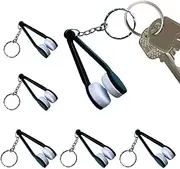 Glasses Cleaner Tool, Glasses Cleaning Clip, Pack of 6 Fingerprint Eraser with Keychain, Soft Cleaning Tool, No-Scratch Glasses Accessories for Lens and Mobile Phone