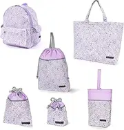 COLORFUL CANDY STYLE NT806700 Kindergarten Entrance School Entrance 6-Piece Set, Lesson Bag, Quilting (Gusseted), Shoe Case, Drawstring Bag, Gymnastics Clothing Bag, Lunch Bag, Cup Bag, Small Items,