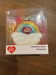 Care Bears rainbow and cloud -Glass Ornament New in box 80’s memorabilia vintage