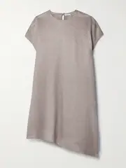 [FFORME] FFORME - Angee Asymmetric Metallic Cloqué Mimi Dress - Mushroom - medium medium Neutrals
