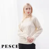在飛比找momo購物網優惠-【PESCE】長袖立領套頭毛衣、Cashmere喀什米爾絞花