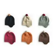 Thickned Knitted Pompom Cap Autumn Winter Ear Protection Hat for Children