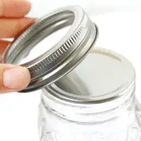 在飛比找ETMall東森購物網優惠-創意杯蓋 mason jar杯蓋jar cup帶孔蓋子簡帶把