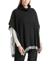Moschino wool scarf women 30807M3138016 Black shawl stole foulard