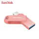 SanDisk Ultra GO 蜜桃橘 512G TYPE-C USB 3.1 高速雙用 OTG 旋轉隨身碟