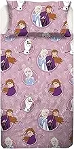 Frozen Single Bed Sheet, Complete Bed, Top Sheet, Fitted Sheet, Pillowcase, Pink, Disney, 100% Cotton, Official Product