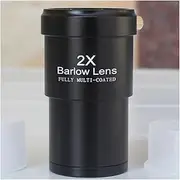 2X Barlow Lens 1.25 Inch Port Size Metal Green Film for Astronomical Telescope Eyepiece Accessories