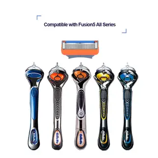 適用於 Gillette Fusion 5 手柄可更換剃須刀面部墨盒 5 層不銹鋼刀片男士的剃須刀片