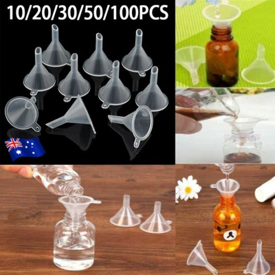 10-100Pcs Plastic For Perfume Diffuser Bottle Mini Liquid Oil Dropper Funnels AU