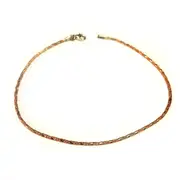 Pink And White Diamond Cut Anklet In Sterling Silver, 10"